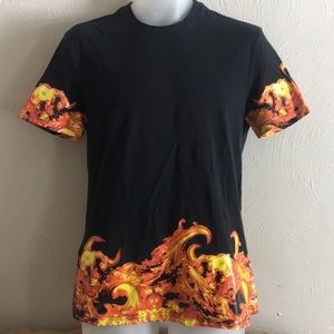 Givenchy Men’s Black Fire Print Tee